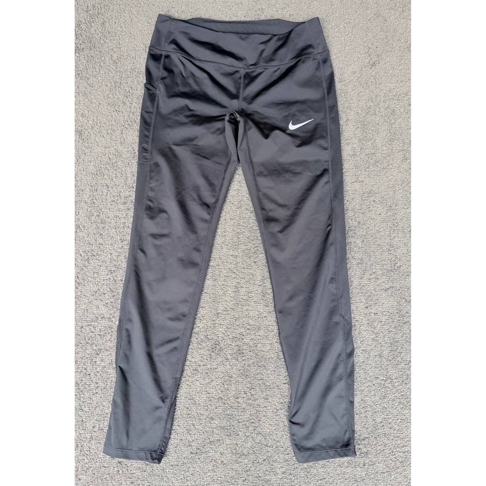 Nike Dri-FIT Womens black Mesh Panel Performance Training Leggings‎ Size M 3092